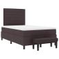 Preview: Boxspringbett mit Matratze & Bank Dunkelbraun 120x200 cm Stoff