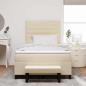 Preview: Boxspringbett mit Matratze & Bank Creme 120x200 cm Stoff