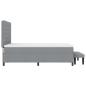 Preview: Boxspringbett mit Matratze & Bank Hellgrau 140x190 cm Stoff