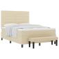 Preview: Boxspringbett mit Matratze & Bank Creme 140x190 cm Stoff