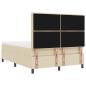 Preview: Boxspringbett mit Matratze & Bank Creme 140x190 cm Stoff