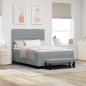 Preview: ARDEBO.de - Boxspringbett mit Matratze & Bank Lichtgrau 140x200 cm Stoff