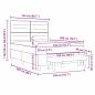 Preview: Boxspringbett mit Matratze & Bank Dunkelgrau 140x200 cm Stoff