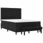 Preview: Boxspringbett mit Kopfteil Schwarz 140 x 200 cm Stoff
