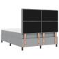 Preview: Boxspringbett mit Matratze & Bank Hellgrau 160x200 cm Stoff