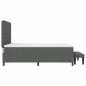 Preview: Boxspringbett mit Matratze & Bank Dunkelgrau 160x200 cm Stoff