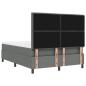 Preview: Boxspringbett mit Matratze & Bank Dunkelgrau 160x200 cm Stoff