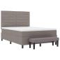 Preview: Boxspringbett mit Matratze & Bank Taupe 160x200 cm Stoff