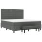 Preview: Boxspringbett mit Matratze und Bank Dunkelgrau 180x200 cm Stoff