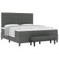 Preview: Boxspringbett mit Matratze und Bank Dunkelgrau 180x200 cm Stoff
