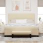 Preview: Boxspringbett mit Matratze & Bank Creme 180x200 cm Stoff