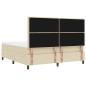 Preview: Boxspringbett mit Matratze & Bank Creme 180x200 cm Stoff