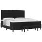 Preview: Boxspringbett mit Matratze & Bank Schwarz 200x200 cm Stoff