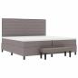 Preview: ARDEBO.de - Boxspringbett mit Matratze & Bank Taupe 200x200 cm Stoff