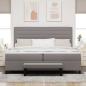 Preview: Boxspringbett mit Matratze & Bank Taupe 200x200 cm Stoff