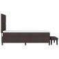 Preview: Boxspringbett mit Matratze & Bank Dunkelbraun 90x200 cm Stoff