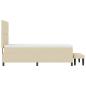 Preview: Boxspringbett mit Matratze & Bank Creme 90x200 cm Stoff