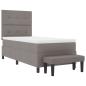 Preview: ARDEBO.de - Boxspringbett mit Matratze & Bank Taupe 100x200 cm Stoff