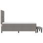 Preview: Boxspringbett mit Matratze & Bank Taupe 100x200 cm Stoff