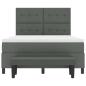 Preview: Boxspringbett mit Kissen Dunkelgrau 140 x 190 cm Stoff