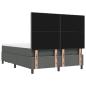 Preview: Boxspringbett mit Kissen Dunkelgrau 140 x 190 cm Stoff