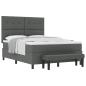Preview: Boxspringbett mit Kissen Dunkelgrau 140 x 190 cm Stoff