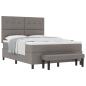 Preview: Boxspringbett mit Matratze & Bank Taupe 140x190 cm Stoff