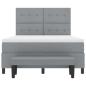Preview: Boxspringbett mit Matratze & Bank Hellgrau 140x200 cm Stoff