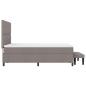 Preview: Boxspringbett mit Matratze & Bank Taupe 160x200 cm Stoff