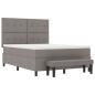 Preview: Boxspringbett mit Matratze & Bank Taupe 160x200 cm Stoff