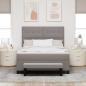 Preview: Boxspringbett mit Matratze & Bank Taupe 160x200 cm Stoff