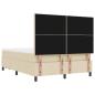 Preview: Boxspringbett mit Matratze & Bank Creme 160x200 cm Stoff