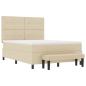 Preview: Boxspringbett mit Matratze & Bank Creme 160x200 cm Stoff