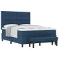 Preview: Boxspringbett mit Kopfteil Blau 160 x 200 cm Stoff