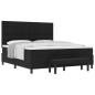 Preview: Boxspringbett mit Matratze & Bank Schwarz 180x200 cm Stoff