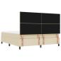 Preview: Boxspringbett mit Matratze & Bank Creme 180x200 cm Stoff
