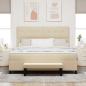 Preview: Boxspringbett mit Matratze & Bank Creme 180x200 cm Stoff