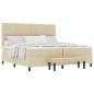 Preview: Boxspringbett mit Matratze & Bank Creme 200x200 cm Stoff