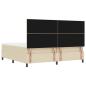Preview: Boxspringbett mit Matratze & Bank Creme 200x200 cm Stoff