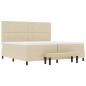 Preview: Boxspringbett mit Matratze & Bank Creme 200x200 cm Stoff