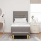 Preview: Boxspringbett mit Matratze & Bank Taupe 90x200 cm Stoff
