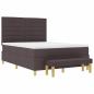 Preview: Boxspringbett mit Matratze & Bank Dunkelbraun 140x190 cm Stoff