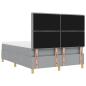 Preview: Boxspringbett mit Matratze und Bank Hellgrau 140x200 cm Stoff