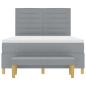 Preview: Boxspringbett mit Matratze und Bank Hellgrau 140x200 cm Stoff