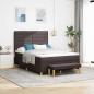Preview: ARDEBO.de - Boxspringbett mit Matratze & Bank Dunkelbraun 140x200 cm Stoff