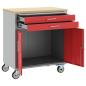 Preview: Mobiler Werkzeugschrank Rot 75x45x85 cm aus Stahl mit Verriegelung