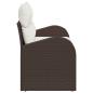 Preview: 2-Sitzer Garten Sofa mit Stauraum & Kissen in Braun aus Poly Rattan