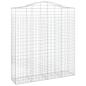 Preview: Gabionen mit Hochbogen 9 Stk. 200x50x220/240cm Verzinktes Eisen