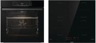 Preview: ARDEBO.de Gorenje Black Induct Set 2 EEK: A Backofen-Set mit Induktionskochfeld (BOS6737E06BG + GI6401BSC) 59,5 cm breit, 77 L, schwarz