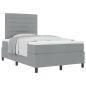 Preview: Boxspringbett mit Matratze Hellgrau 120x200 cm Stoff